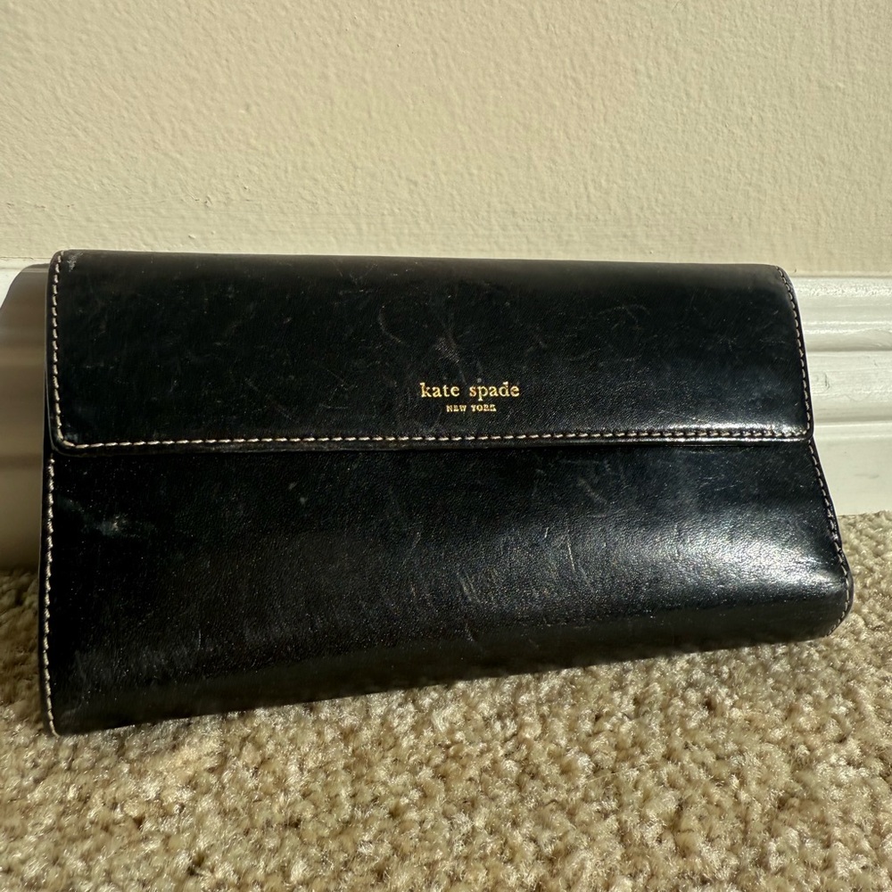 Kate Spade Black Leather Clutch